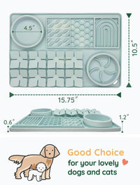 Slow Feeder Bowl, Silicone Lick Mat with Suction Cups for Dog Cat, Snuffle Mat for Pet Smell - Mint Green / Honeycomb 4in1 - image 2