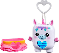 Nano-MALS Meadowmist the unicorn electronic pet toy in pink and yellow dress with keychain