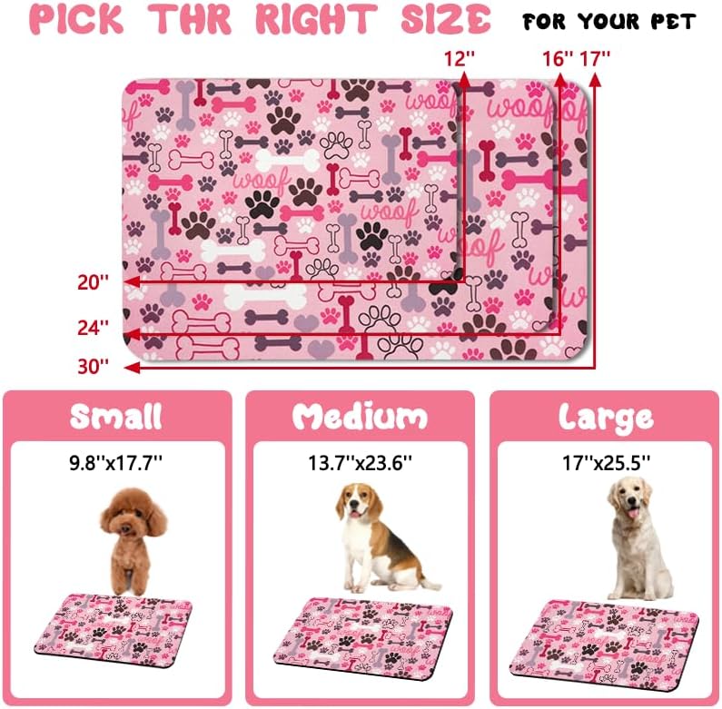 Dog Food Mats for Floors Waterproof - Pink / 32"L x 24"W - image 4