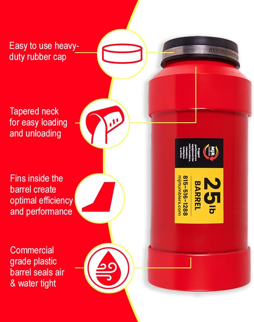 MJR Tumblers 40lb heavy duty rock tumbler with powder-coated steel frame and rubber rollers - view 17