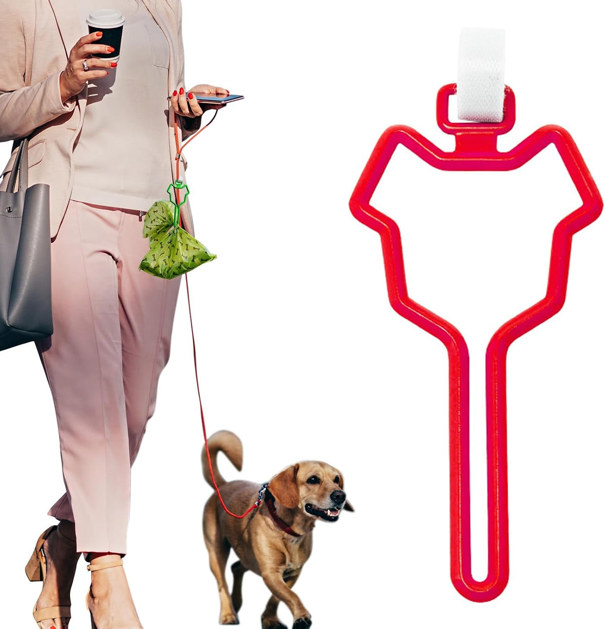 Dalzom 2Pcs Dog Poop Bag Holder - Red