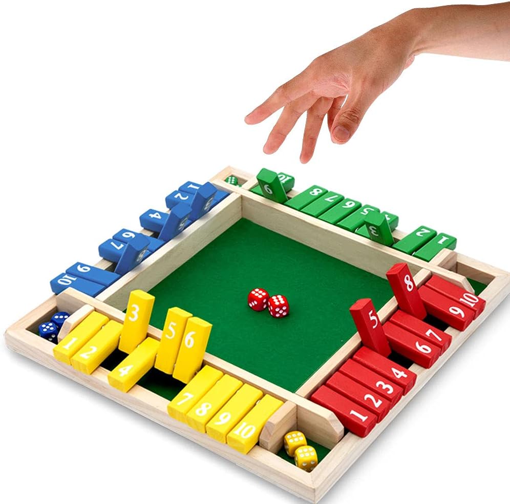 Nicecho Shut The Box Dice Game - 8.74 x 8.74 inches