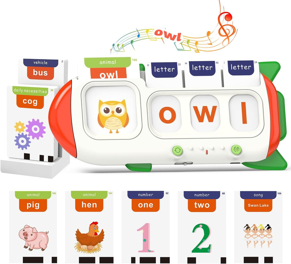 QuTZ Phonics Learning Toy for Preschool Kids - Blue / CVC Words Spelling