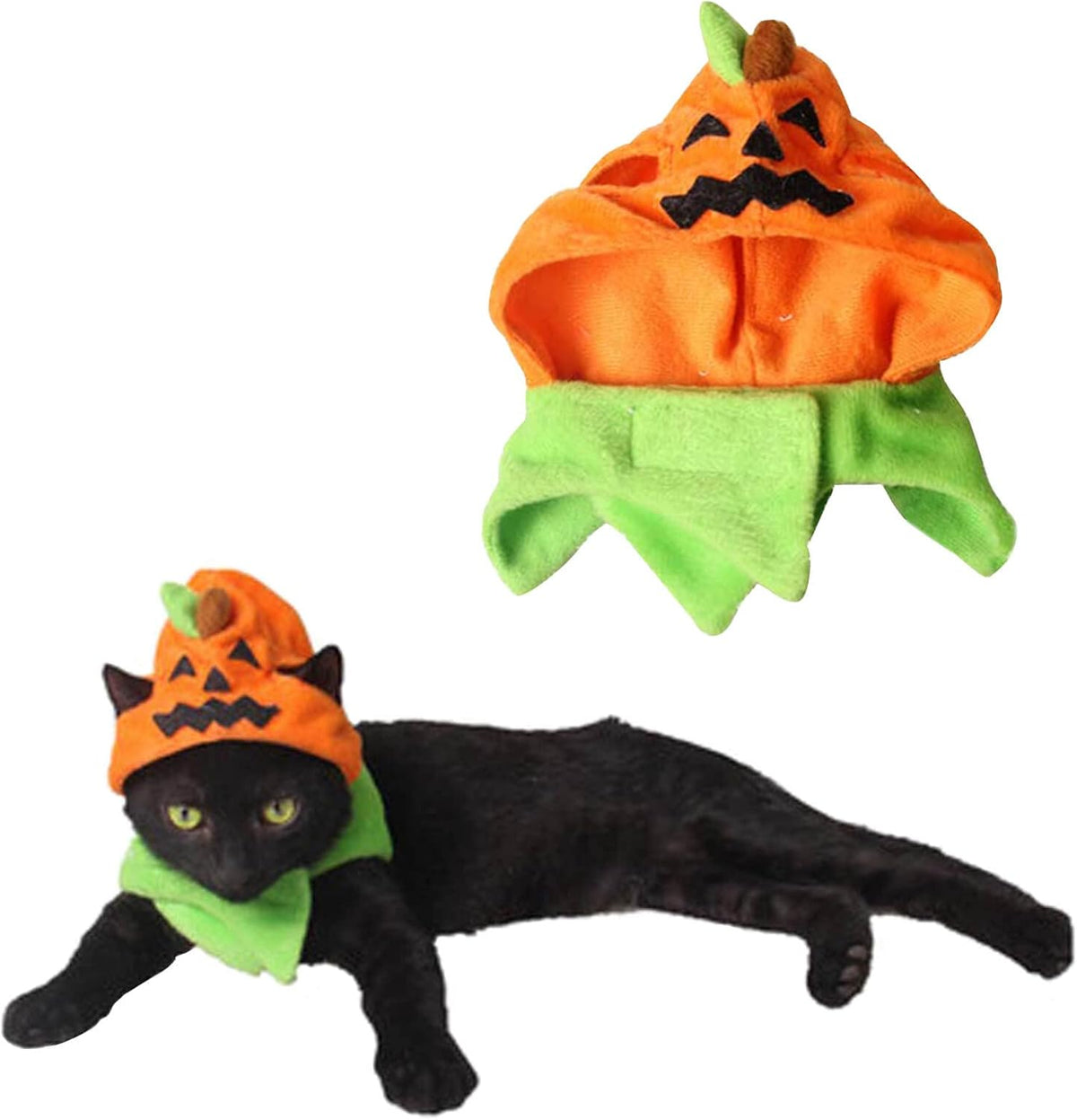 Orgrimmar Halloween Pumpkin Kitty Cat Hat Cosplay Cap Collar Costume