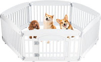Sweetcrispy Dog Playpen, Plastic Puppy Pet Fence - White / 6 / 24 Inch
