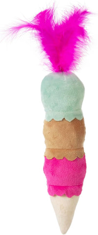 Quirky Kitty Ice Cream Kicker Catnip Crinkle Feather Soft Plush Cat - Pack of 1 / Ice Cream Kicker - image 4