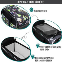 PetAmi Dog Purse Carrier for Small Dogs, Airline Approved Soft Sided Pet Carrier with Pockets, Ventilated Dog Carrying Bag for Puppy Cat, Dog Travel Supplies Bag, Sherpa Bed, Max 12 lbs, Floral Gray