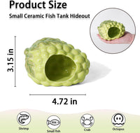 Pink Aquarium Decor Ceramic Cute Strawberry Betta Fish Tank Cave – Essentials for Fish - Grape-green / Grape - image 3