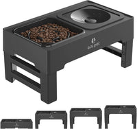 ELS PET Adjustable Elevated Dog Bowls - Stainless Steel Slow Feeder Bowl