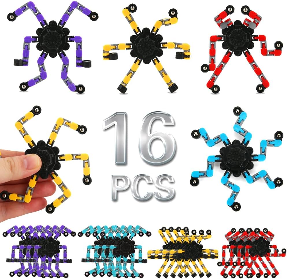 16Pack Transformable Fidget Spinner Toys Set - 16