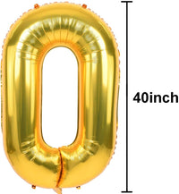 TONIFUL 40 Inch Red Number 3 Balloons Large Foil 3rd Birthday - Gold / Number 1 - image 2