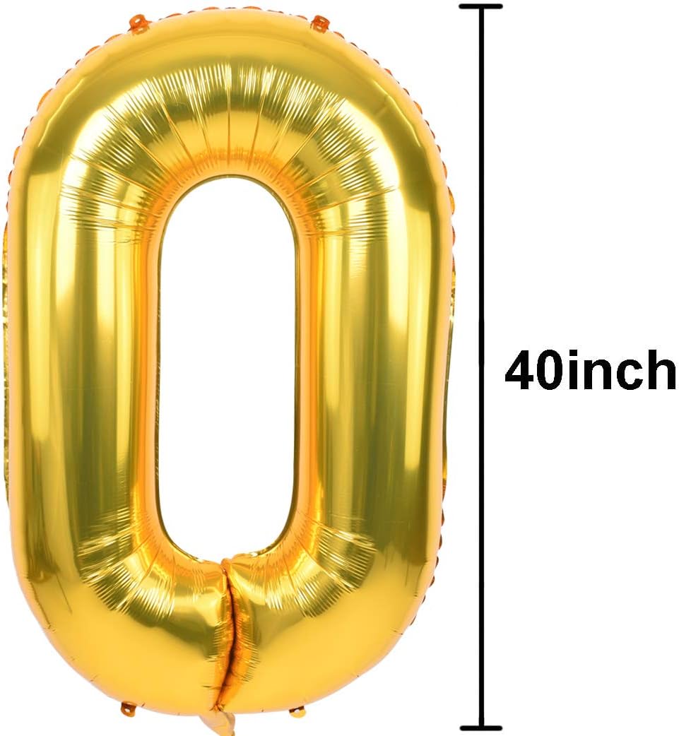 TONIFUL 40 Inch Red Number 3 Balloons Large Foil 3rd Birthday - Gold / Number 1 - image 2