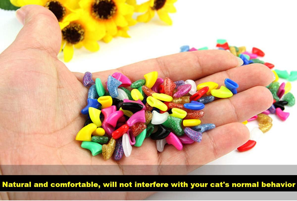 VICTHY 140pcs Cat Nail Caps - Medium - image 3