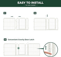 FXW Rollick Unleashed Dog Playpen for Indoor, Yard, RV Camping, 24 inch 16 Panels for Small and Puppy Dogs, White│Patented