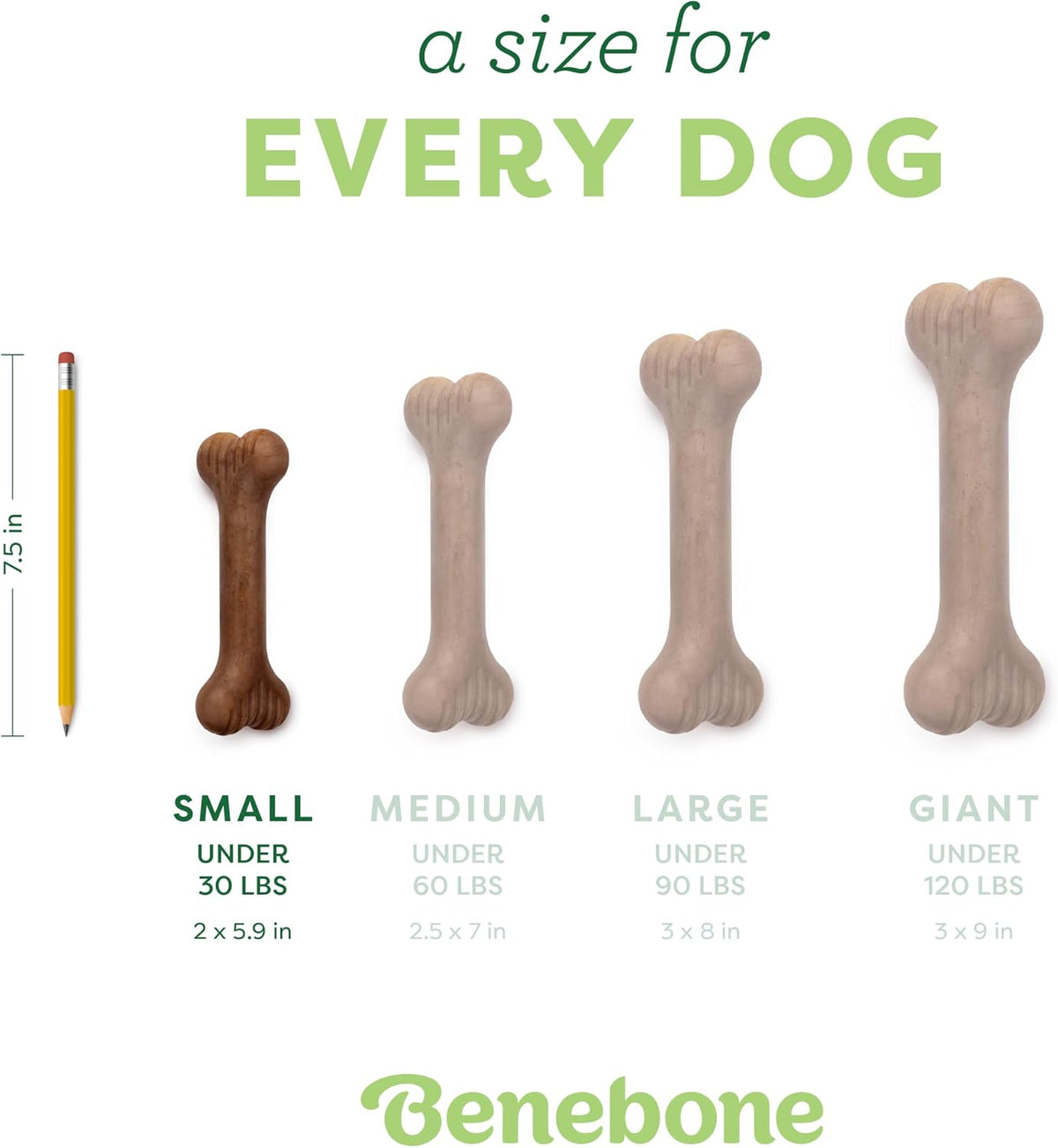 Benebone Fishbone Durable Dog Chew Toy for Aggressive Chewers - REAL Bacon / Bone / Small - image 4