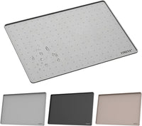 YINEYA 2 Pack Silicone Dog & Cat Food Mat Waterproof 18" x 12" - Gray / 18" x 12"