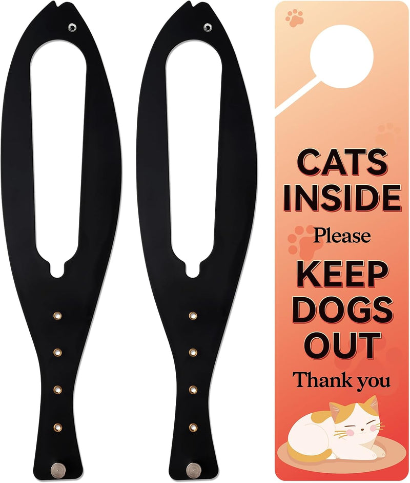TGIOW Cat Door Latch, Cat Door Stopper Keep Open 2.5-6", White - 2pcs-black