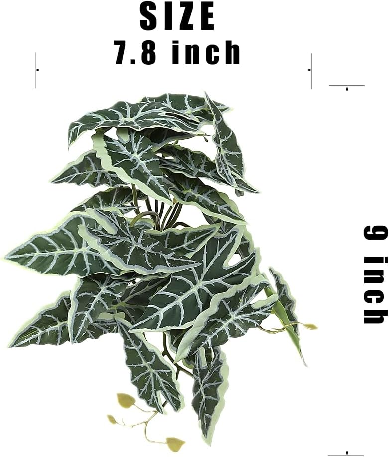 Fake Calathea Orbifolia, Reptile Terrarium Suction Plants – Essentials for Fish - Fake Alocasia Black Velvet - image 3