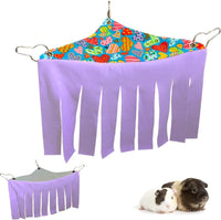 RIOUSSI Guinea Pig Hideout Hideaway Corner Fleece Toys Cage - Purple / Triangle