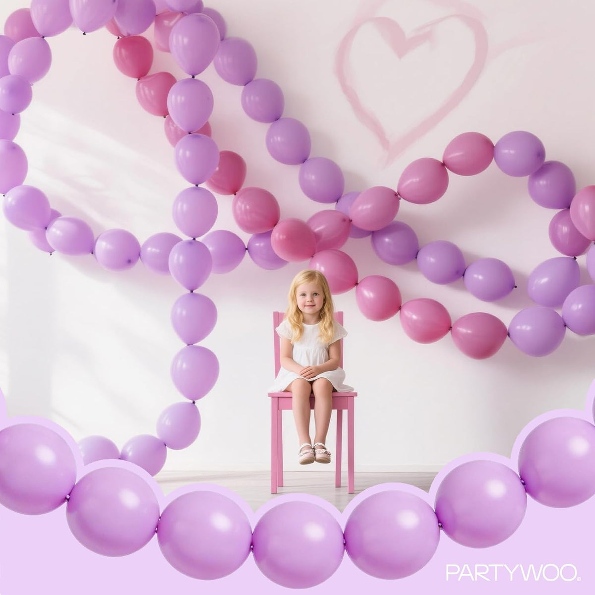 PartyWoo 100 white 6 inch linking balloons for garlands and arches - view 30