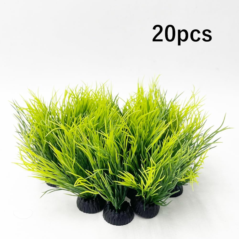 Aquarium Plants Fish Tank Decorations 2pcs Small Size/3.5inch - 20pcs/Green - image 4