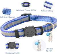 Yizepet Cat Collars with Bells, Breakaway Kitten Collar - blue - image 3