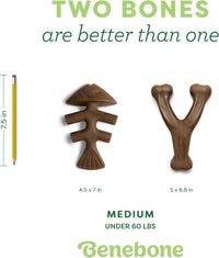 Benebone Medium 4-Pack Dog Toys for Aggressive Chewers - Medium (Pack of 8) / Fishbone/Wishbone - image 4