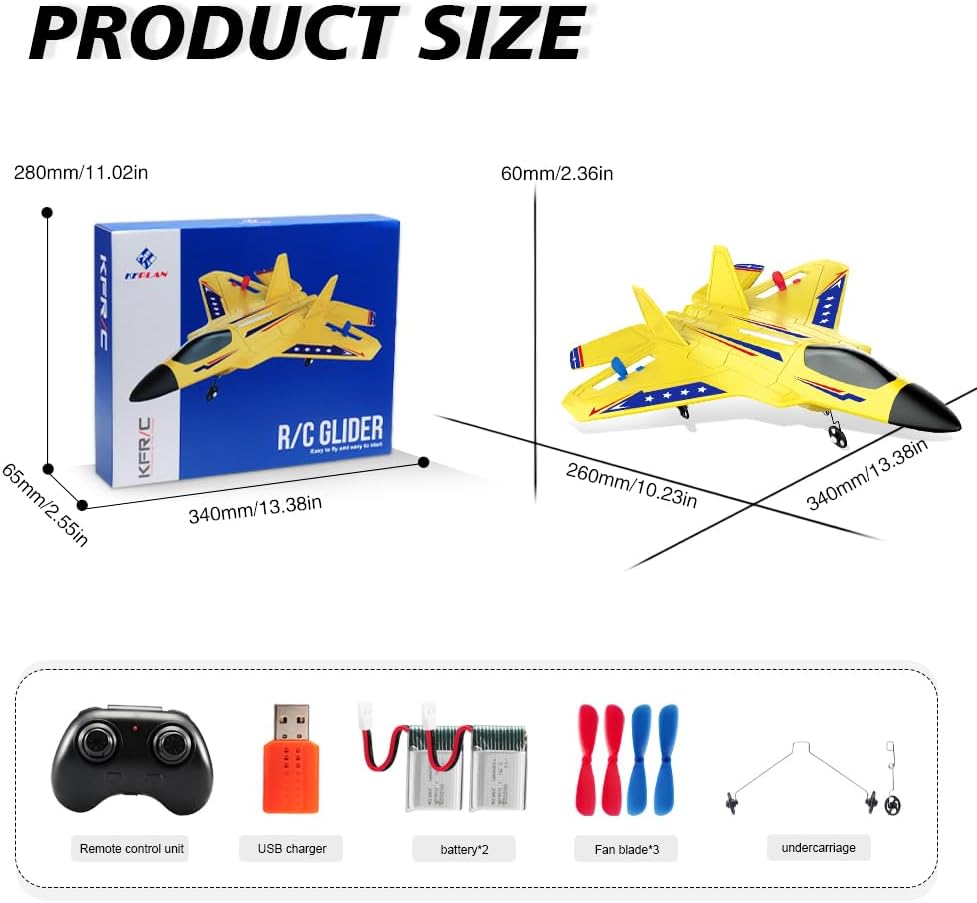 RC Plane, F22 RC Airplane Fighter Ready to Fly - Yellow Kf803 - image 2