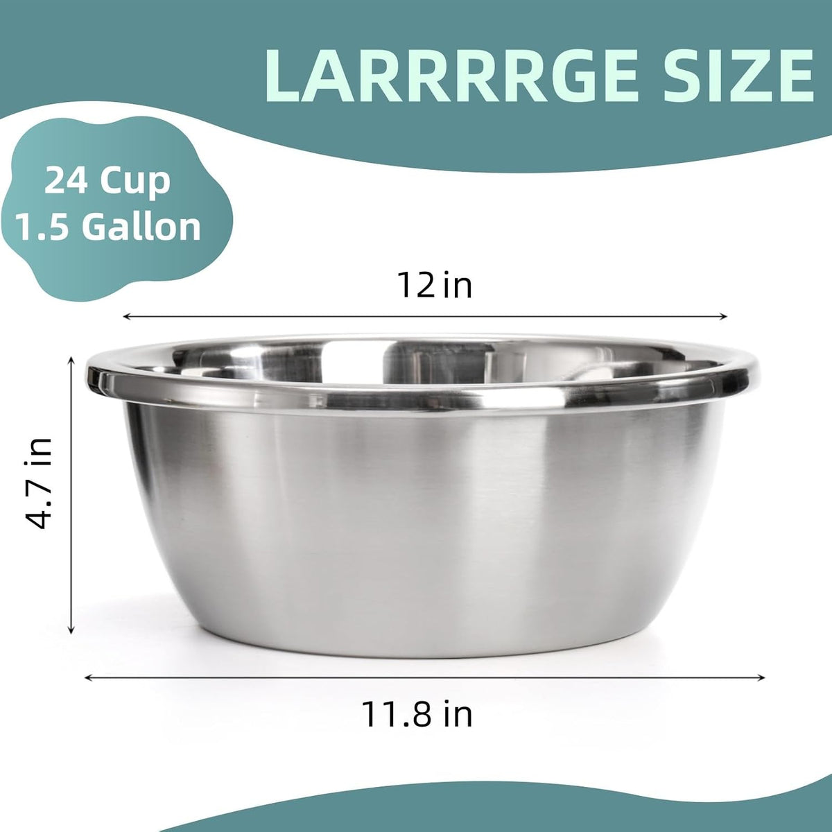 2 Pack Large Dog Bowls, Stainless Steel - image 3