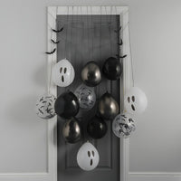 Froova black and white Halloween balloons with ghost and bat prints and bat stickers - view 27