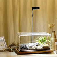 NANEEZOO Magnetic Acrylic Large Enclosure 2.5 Gallon 12 x 8 x 6 Inch Reptile Breeding Box Terrarium Cage for Insect Tarantulas Amphibians Caterpillars Snail Clear Acrylic Reptile Feeding Box