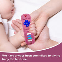 2Pcs Silicone Teething Toys - Deep Rose red - image 2