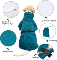 Dog Raincoat Waterproof Adjustable Rain Jacket Small Dogs Green - Blue / 5XL-Fit for 71-90 pounds - image 4