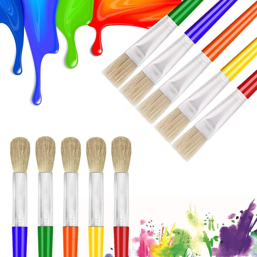 10Pcs Paint Brushes for Kids - Large (Pack of 2) - image 2