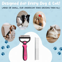 Sinko Shedding Brush For Dog and Cat - Brush pink - image 4