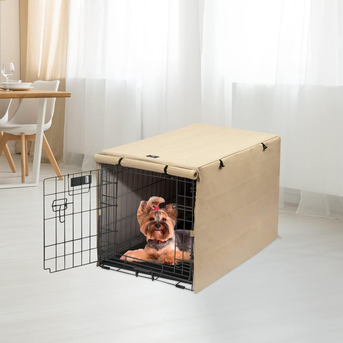 X-ZONE PET Dog Crate Cover Waterproof Kennel Cover - 24.0"L x 18.0"W x 20.0"H / Beige - image 4