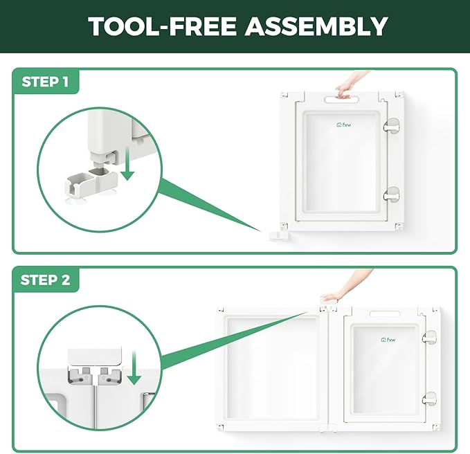 FXW AuraSpace Acrylic Indoor Unleashed Dog Playpen for Puppies and Small Dogs, 24 Inch, 10 Panels, White