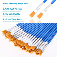 50 Pcs Flat Paint Brushes for Touch Up - 50 Pcs Flat Paint Brushes / 100 Count - image 3
