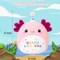 SQEQE Unicorn Cat Plush Kawaii Birthday Cat Plushies Pillow Cat - Pink Birthday Axolotl / X-Small - image 2