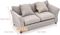 iLAND 1:12 scale dollhouse couch in turquoise blue velvet with two cushions and two pillows - view 14