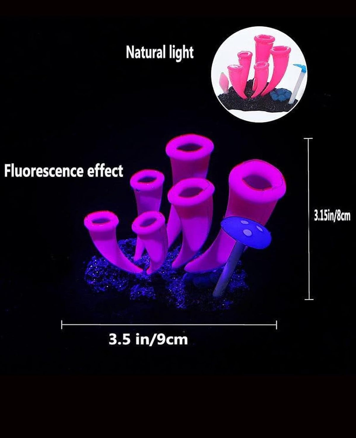 ZtohPyo 4 Pieces Aquarium Fish Tank Decorations with Glowing Effect - image 2