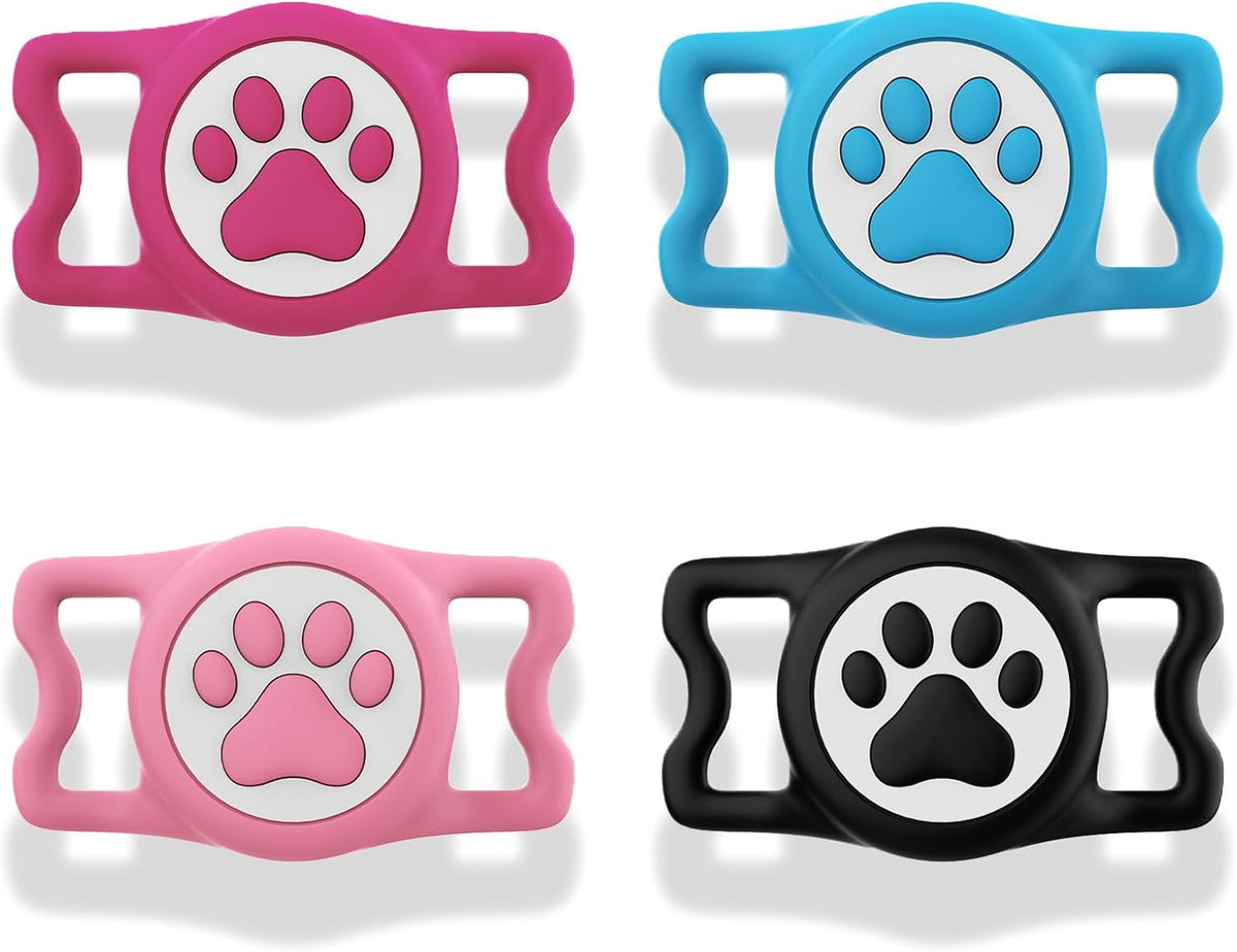 Waterproof Airtag Dog Collar Holder for Apple Air Tag - Black&Pink&Blue&RoseRed
