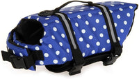 TESOON Ripstop Dog Life Jacket Quick Release Easy-Fit Adjustable Dog - XXS / Blue Dot