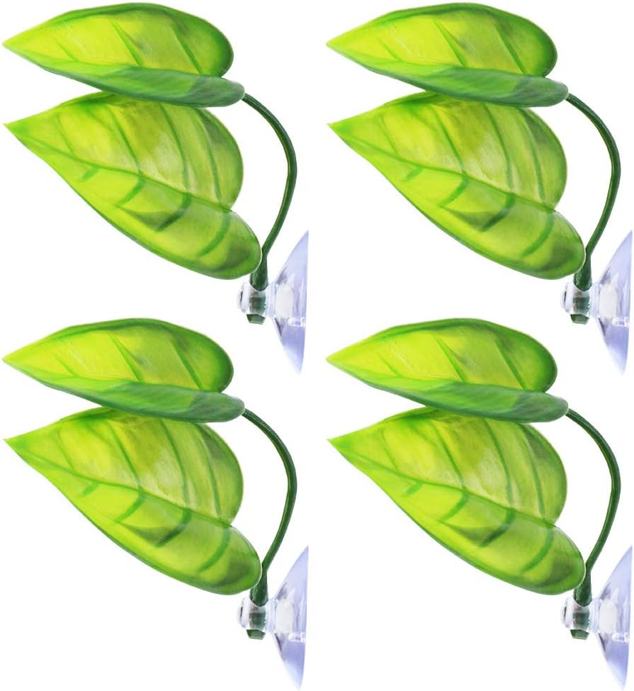 Lystaii 4pcs Betta Fish Leaf Pad with Suction Cup