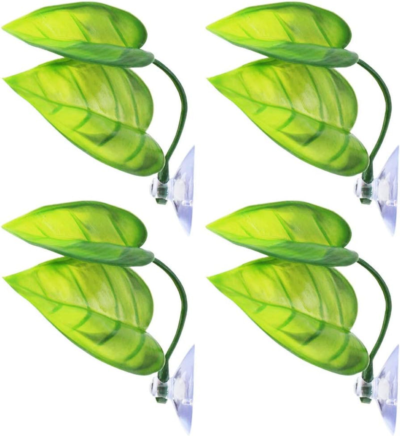 Lystaii 4pcs Betta Fish Leaf Pad with Suction Cup