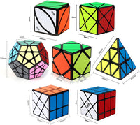 Megaminx Cube, Roxenda 3x3x3 Pentagonal Speed Cube Dodecahedron Magic Cube Puzzle Toy – Fun for Kids & Family - 7 Pack Black - image 2