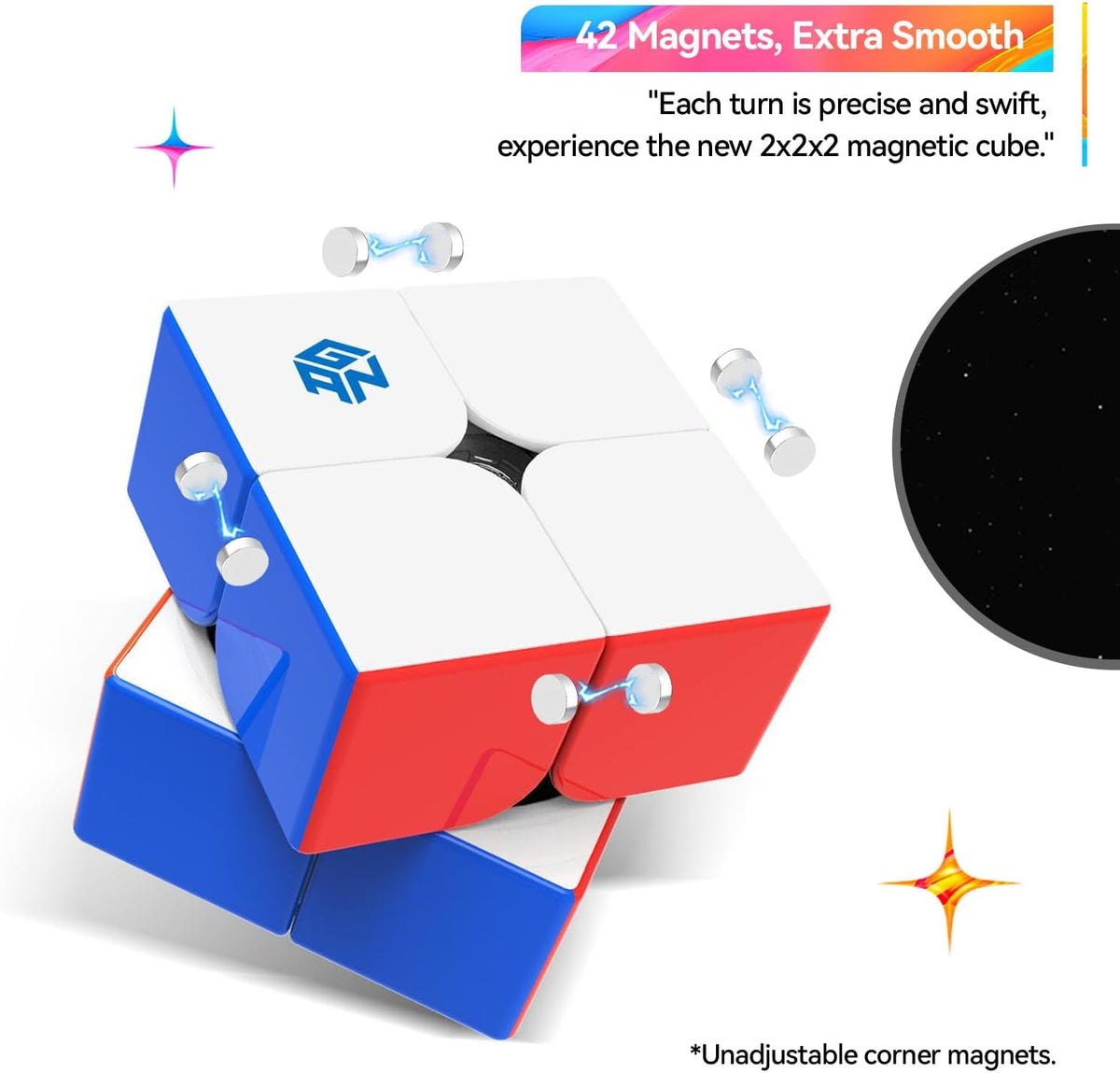 GAN 251 M Air 2x2 Magnetic Speed Cube Puzzle, Stickerless - image 3