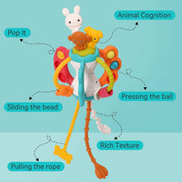 Silicone baby airplane travel toy with pull strings and pop buttons for toddlers 1 to 3 - view 2