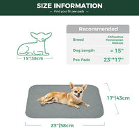 FXW Washable Pee Pads for Dogs, Puppy Pads with Super Absorbent, Specifically Designed for 24inch Cages, 23" × 17" Rectangle, Gray, 2 Packs
