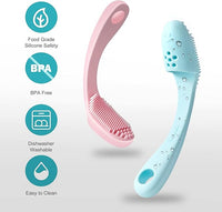 Coomazy Dog Finger Toothbrush, Dog Tooth Brushing Kit with Food Grade Silicone, Easily Clean Teeth Dirt, Suitable for Medium and Large Dogs, 2-Packs, Blue+Pink